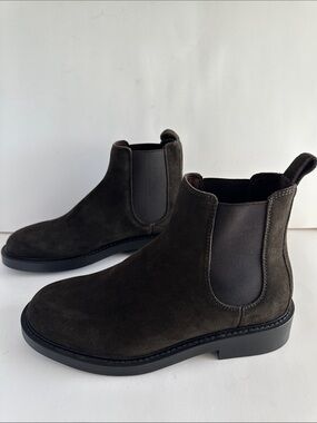 Zara Men’s  Brown Chelsea Boots with Split Leather Size 7